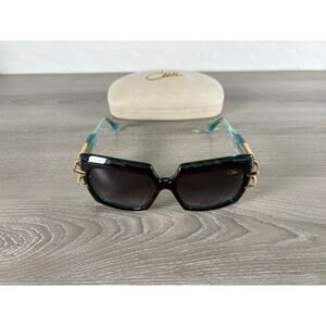 Cazal Current 8508-C002- 54 15‎ 135 Havana Blue Gold Sunglasses- NEW w/ Case